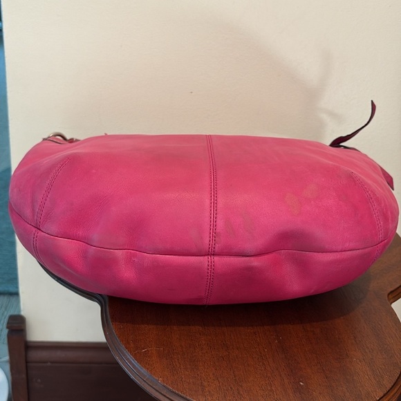 Coach Soho pleated hobo bag shoulder bag Crescent shaped leather pink vintage - Picture 9 of 17